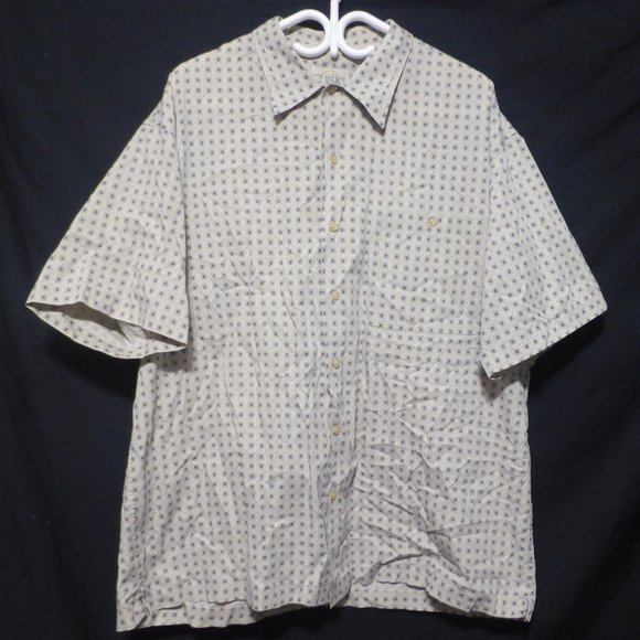 R&R CLASSICS, large 100% cotton, short sleeve button down shirt with pocket, GUC - Picture 1 of 11